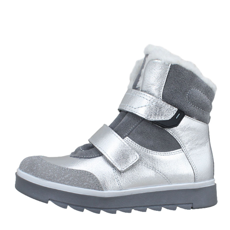 Ботинки нат.мех, артикул 1306, цвет серебристый купить в интернет-магазине Shoeslel с доставкой по России