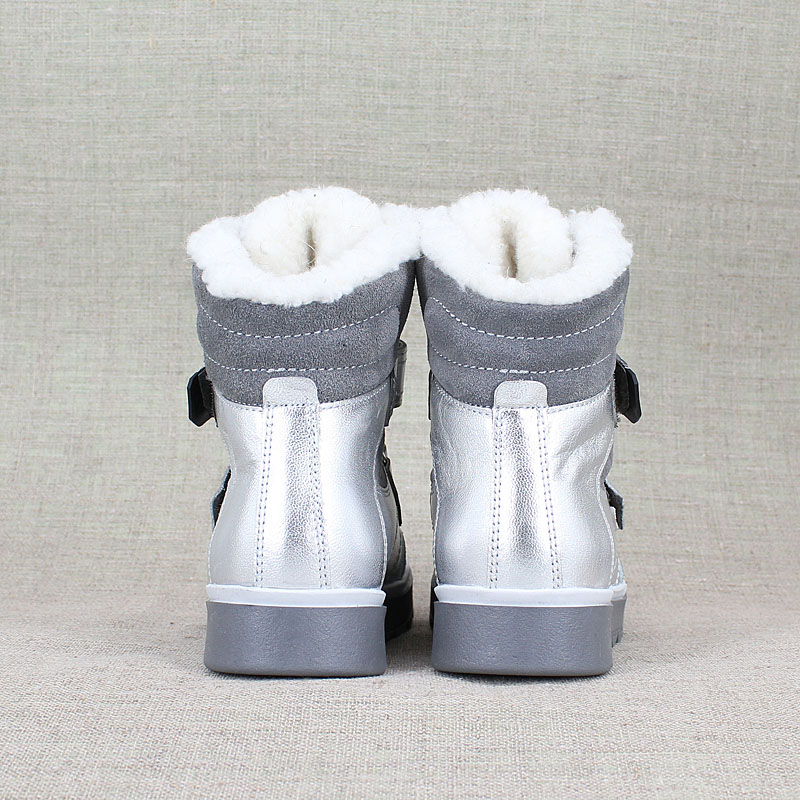 Ботинки нат.мех, артикул 1306, цвет серебристый купить в интернет-магазине Shoeslel с доставкой по России