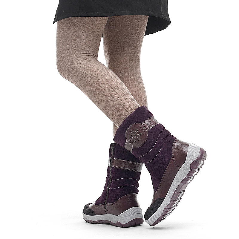 Сапожки для млад.школьников нат.мех, артикул 1333, цвет черника купить в интернет-магазине Shoeslel с доставкой по России