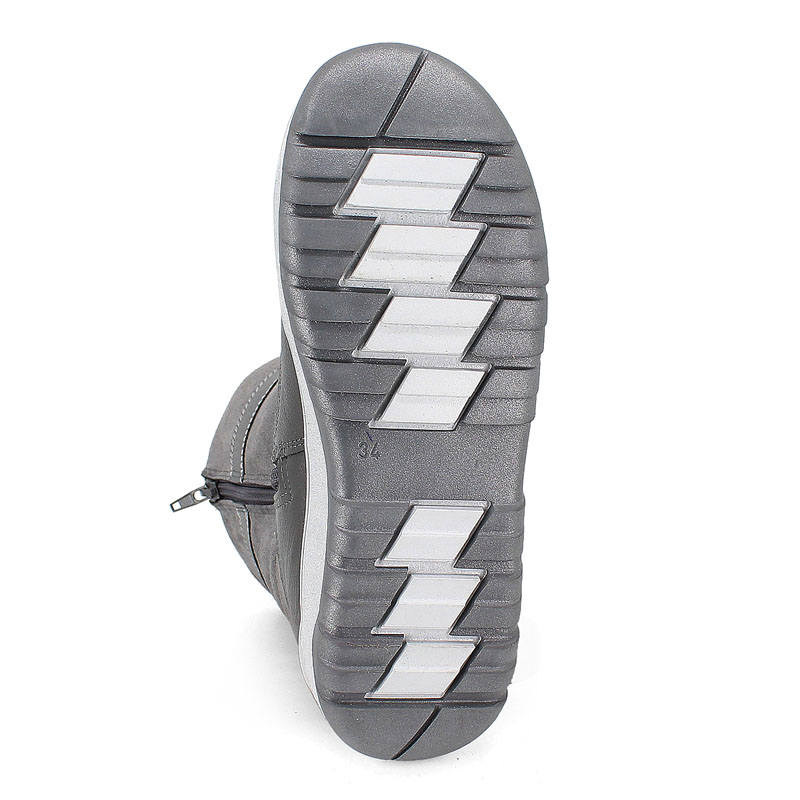 Сапожки для млад.школьников нат.мех, артикул 1333, цвет хром, серый купить в интернет-магазине Shoeslel с доставкой по России