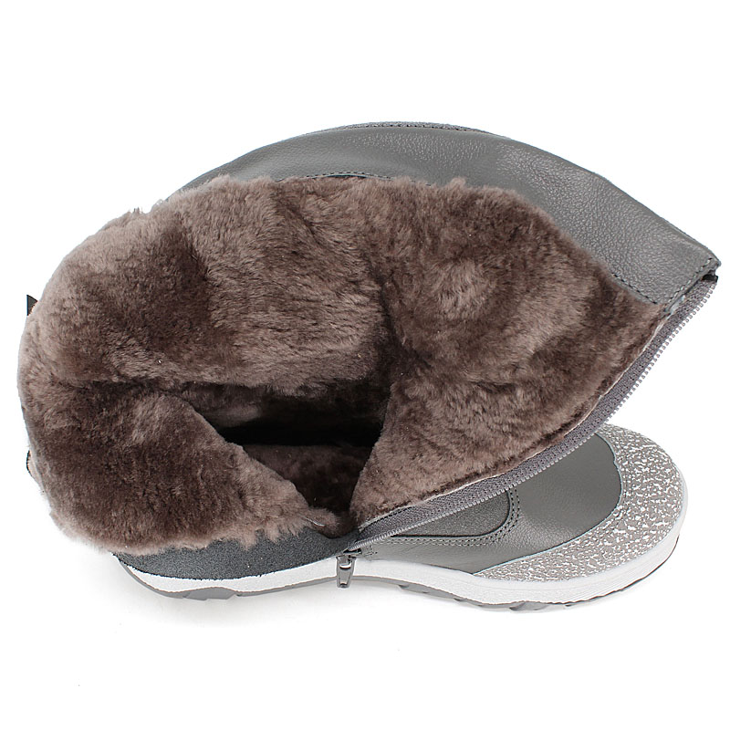 Сапожки для млад.школьников нат.мех, артикул 1333, цвет хром, серый купить в интернет-магазине Shoeslel с доставкой по России