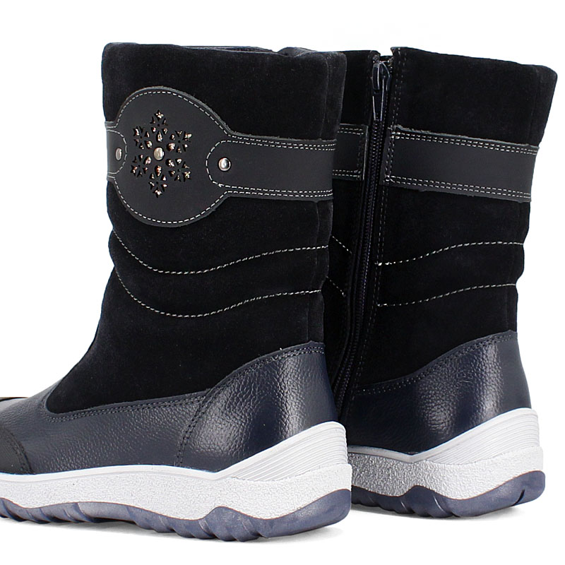 Сапожки для млад.школьников нат.мех, артикул 1333, цвет синий купить в интернет-магазине Shoeslel с доставкой по России