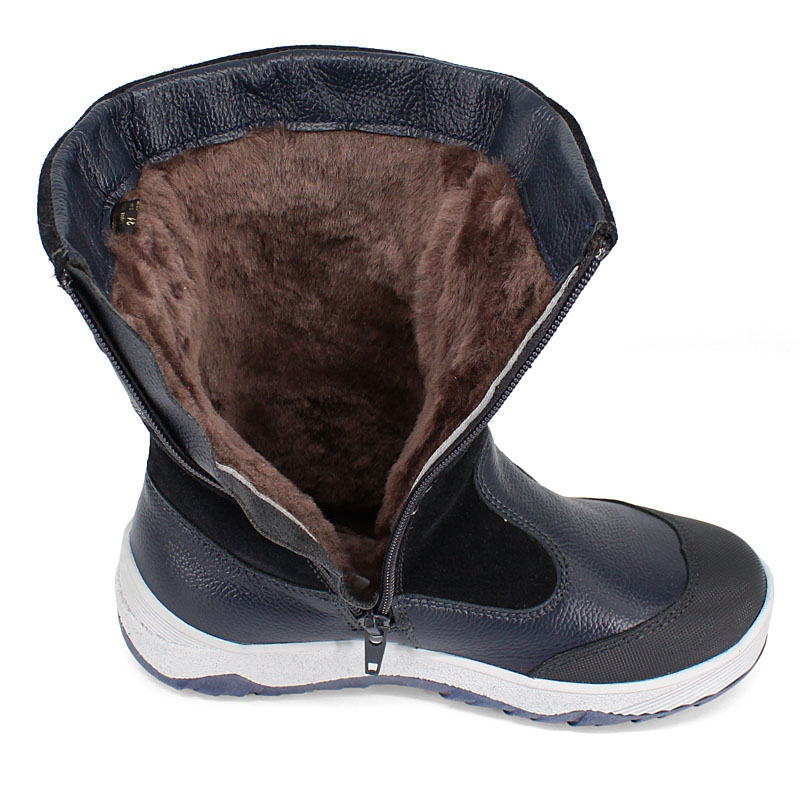 Сапожки для млад.школьников нат.мех, артикул 1333, цвет синий купить в интернет-магазине Shoeslel с доставкой по России