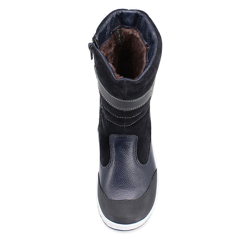 Сапожки для млад.школьников нат.мех, артикул 1333, цвет синий купить в интернет-магазине Shoeslel с доставкой по России