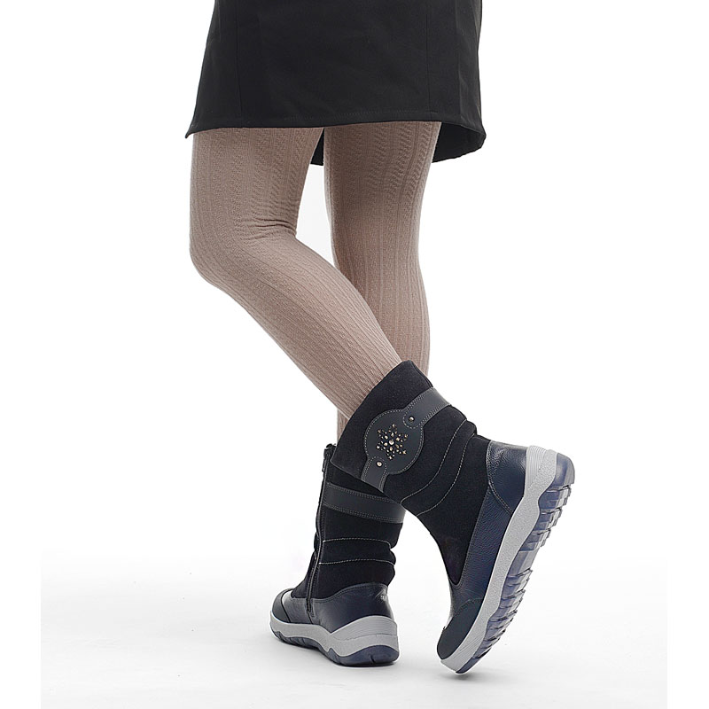 Сапожки для млад.школьников нат.мех, артикул 1333, цвет синий купить в интернет-магазине Shoeslel с доставкой по России