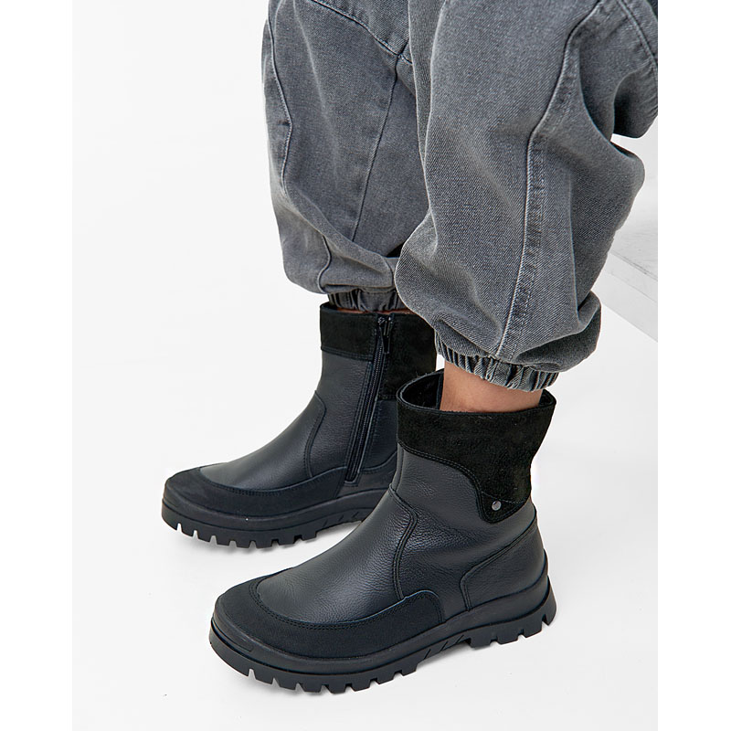 Сапожки нат.мех, артикул 1368, цвет черный купить в интернет-магазине Shoeslel с доставкой по России