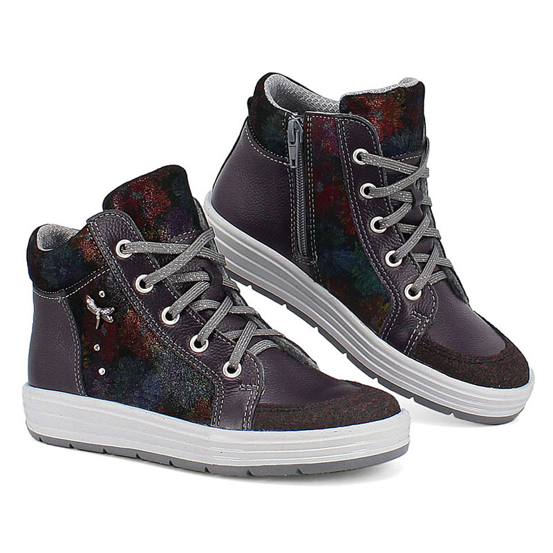 Ботинки байка, артикул 1390, цвет черничный купить в интернет-магазине Shoeslel с доставкой по России