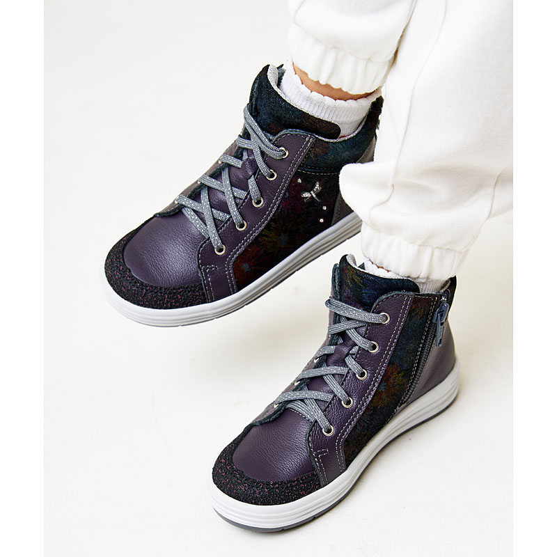 Ботинки байка, артикул 1390, цвет черничный купить в интернет-магазине Shoeslel с доставкой по России