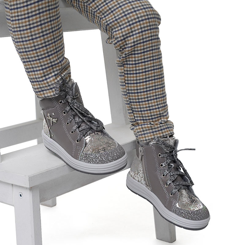 Ботинки байка, артикул 1390, цвет св.серый купить в интернет-магазине Shoeslel с доставкой по России