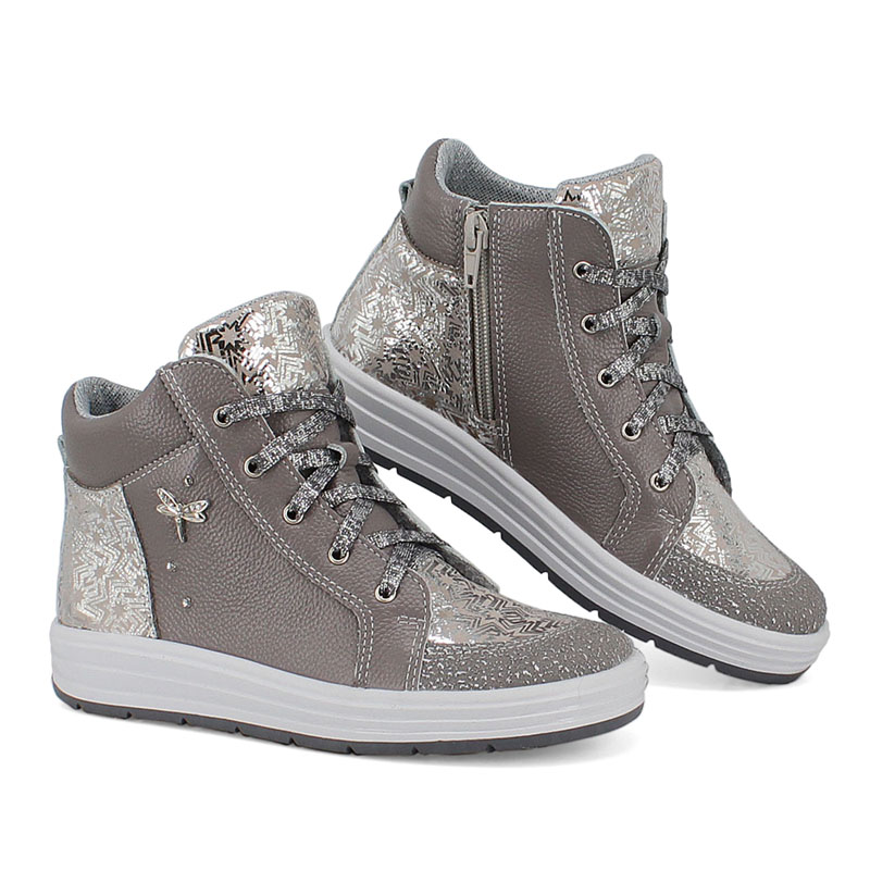 Ботинки байка, артикул 1390, цвет св.серый купить в интернет-магазине Shoeslel с доставкой по России