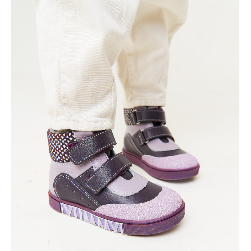 Ботинки малодетские байка, артикул 1519, цвет фиолетовый купить в интернет-магазине Shoeslel с доставкой по России