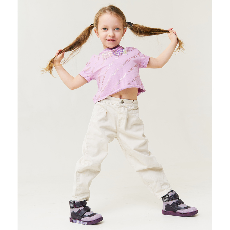 Ботинки малодетские байка, артикул 1519, цвет фиолетовый купить в интернет-магазине Shoeslel с доставкой по России