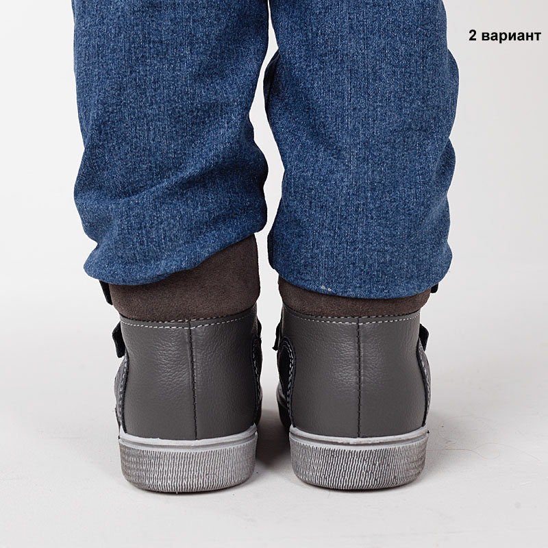 Ботинки малодетские байка, артикул 1519, цвет серо-синий купить в интернет-магазине Shoeslel с доставкой по России