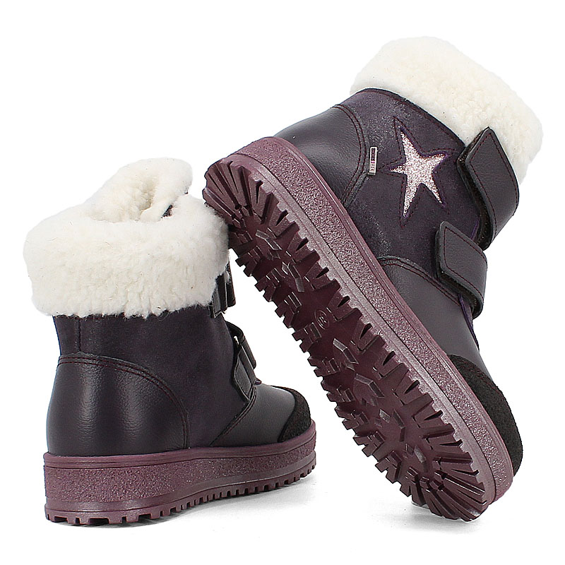 Ботинки нат.мех, артикул 1532, цвет фиолетовый купить в интернет-магазине Shoeslel с доставкой по России