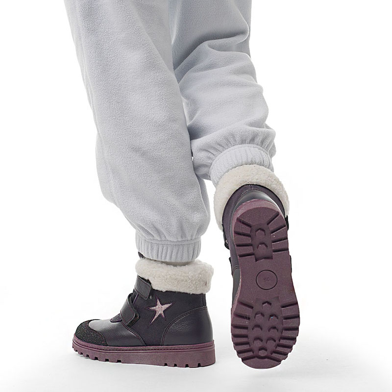 Ботинки нат.мех, артикул 1532, цвет фиолетовый купить в интернет-магазине Shoeslel с доставкой по России