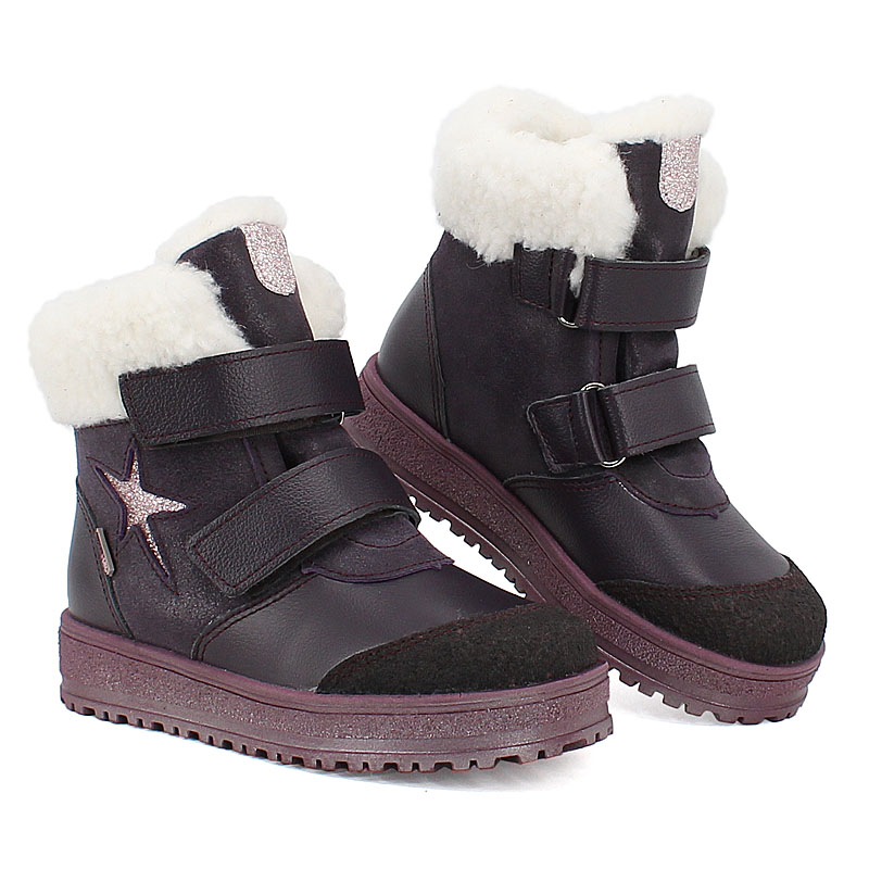 Ботинки нат.мех, артикул 1532, цвет фиолетовый купить в интернет-магазине Shoeslel с доставкой по России