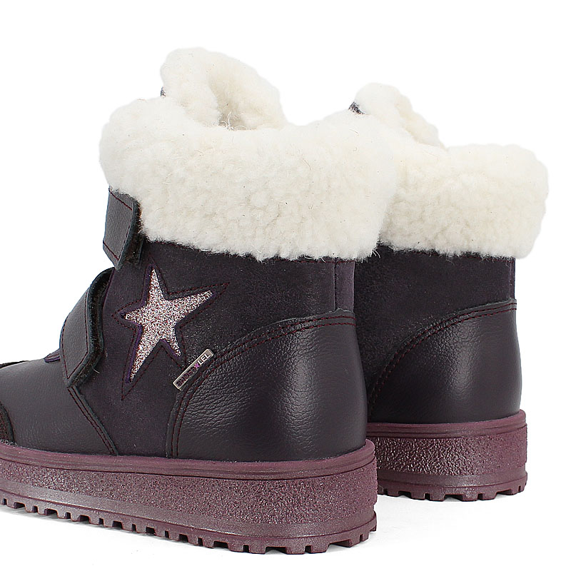 Ботинки нат.мех, артикул 1532, цвет фиолетовый купить в интернет-магазине Shoeslel с доставкой по России