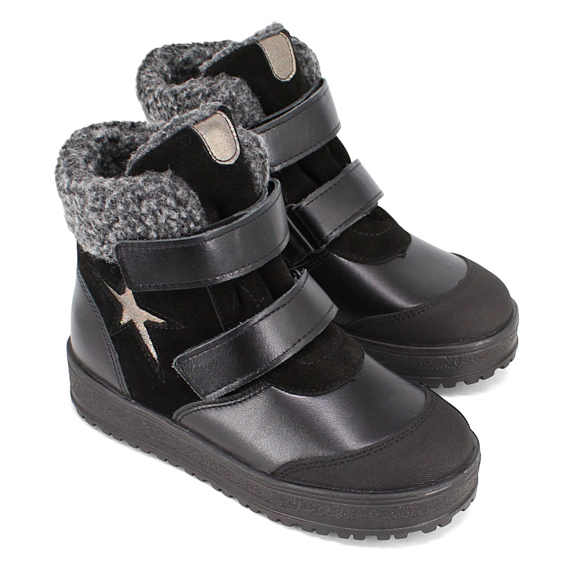 Ботинки нат.мех, артикул 1532, цвет черный купить в интернет-магазине Shoeslel с доставкой по России