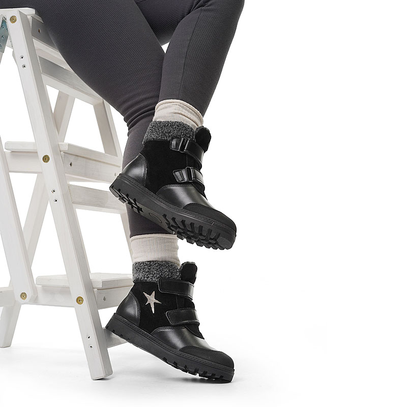 Ботинки нат.мех, артикул 1532, цвет черный купить в интернет-магазине Shoeslel с доставкой по России