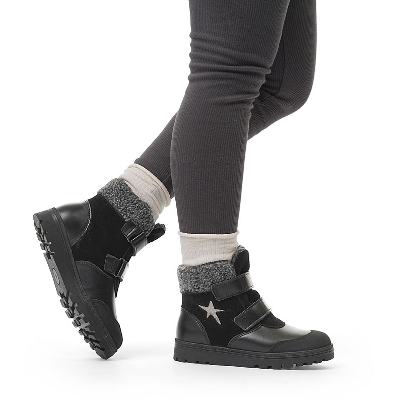 Ботинки нат.мех, артикул 1532, цвет черный купить в интернет-магазине Shoeslel с доставкой по России