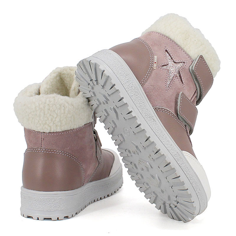 Ботинки нат.мех, артикул 1532, цвет бежевый;розовый купить в интернет-магазине Shoeslel с доставкой по России