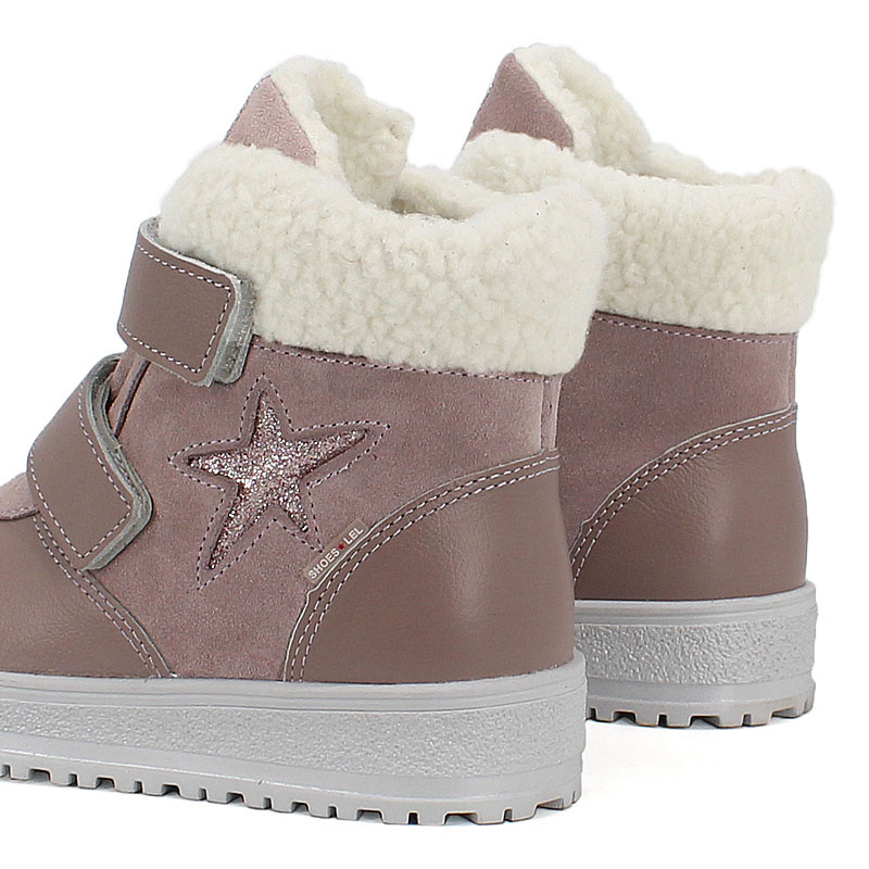 Ботинки нат.мех, артикул 1532, цвет бежевый;розовый купить в интернет-магазине Shoeslel с доставкой по России