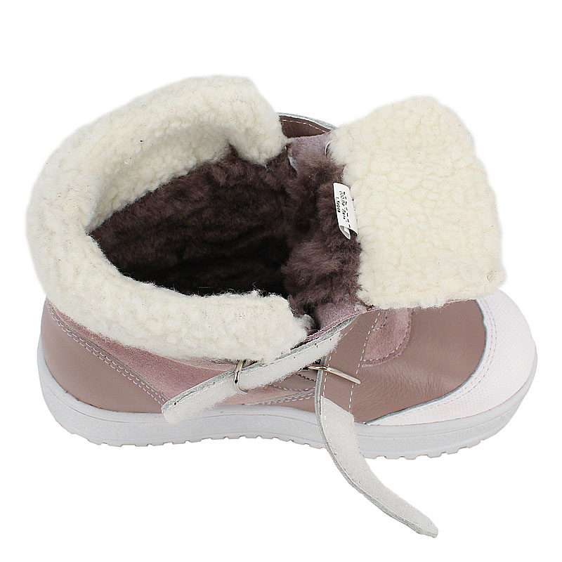 Ботинки нат.мех, артикул 1532, цвет бежевый;розовый купить в интернет-магазине Shoeslel с доставкой по России