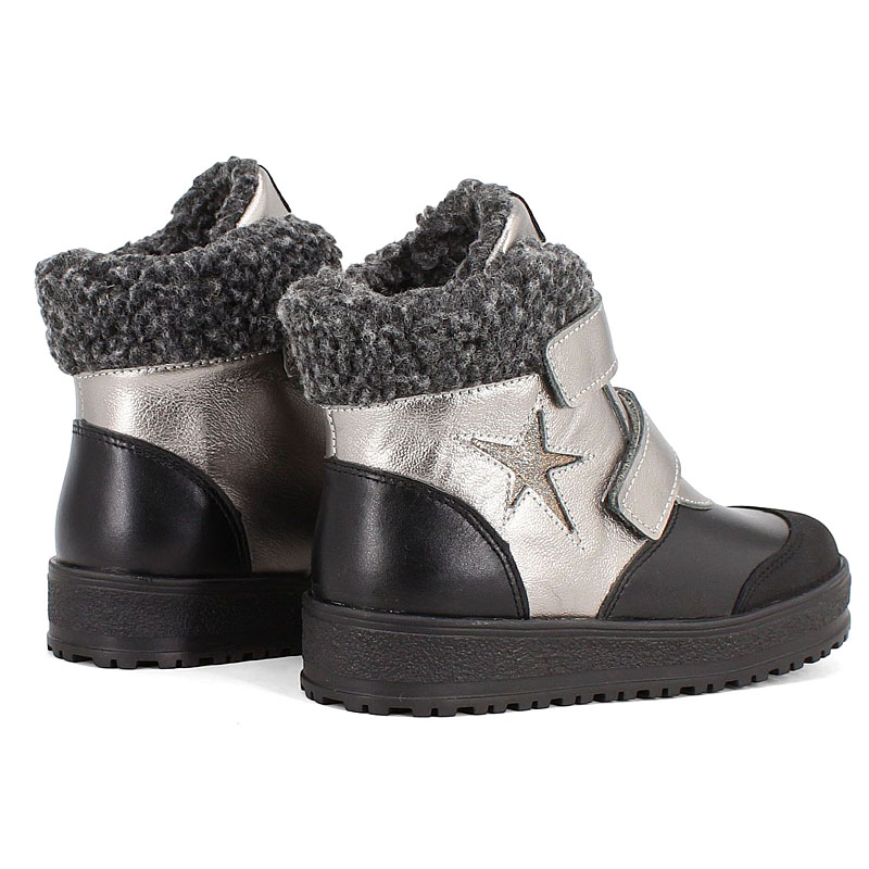 Ботинки нат.мех, артикул 1532, цвет черно-серый купить в интернет-магазине Shoeslel с доставкой по России