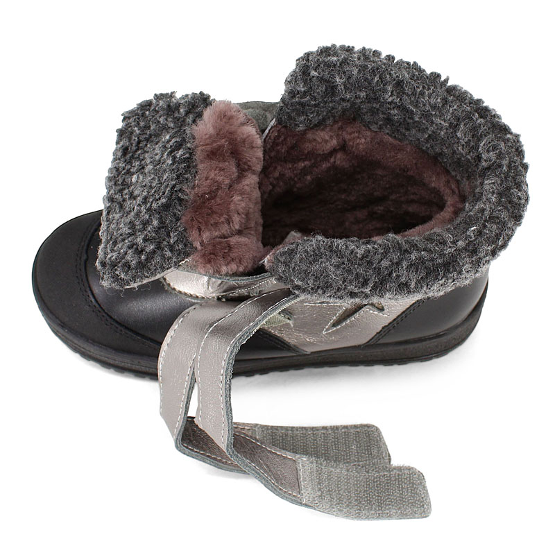 Ботинки нат.мех, артикул 1532, цвет черно-серый купить в интернет-магазине Shoeslel с доставкой по России