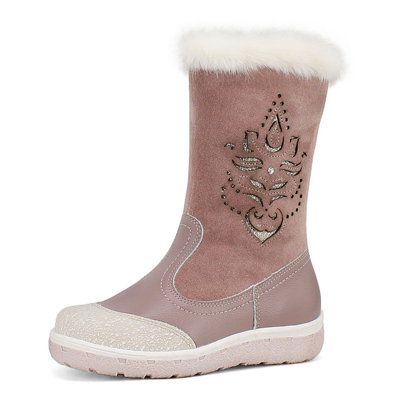 Сапожки нат.мех, артикул 1536, цвет розово-бежевый купить в интернет-магазине Shoeslel с доставкой по России