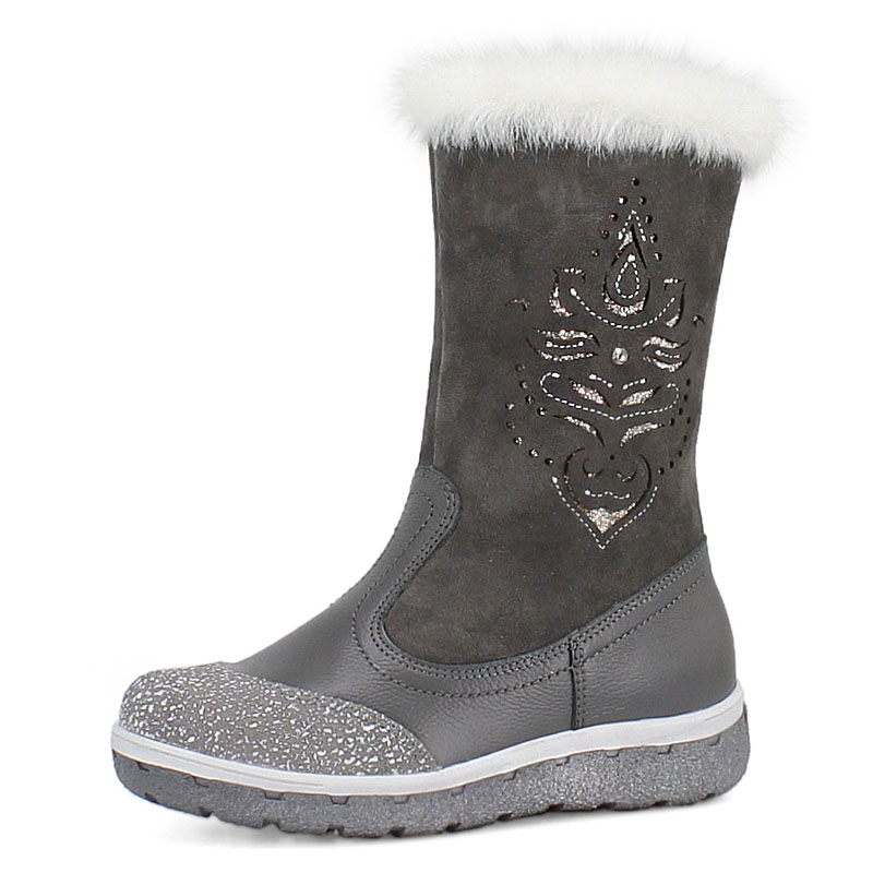 Сапожки нат.мех, артикул 1536, цвет серый купить в интернет-магазине Shoeslel с доставкой по России