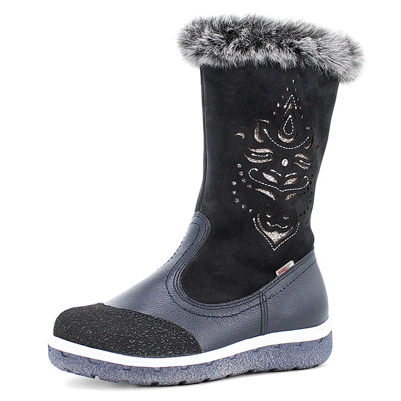 Сапожки нат.мех, артикул 1536, цвет синий купить в интернет-магазине Shoeslel с доставкой по России