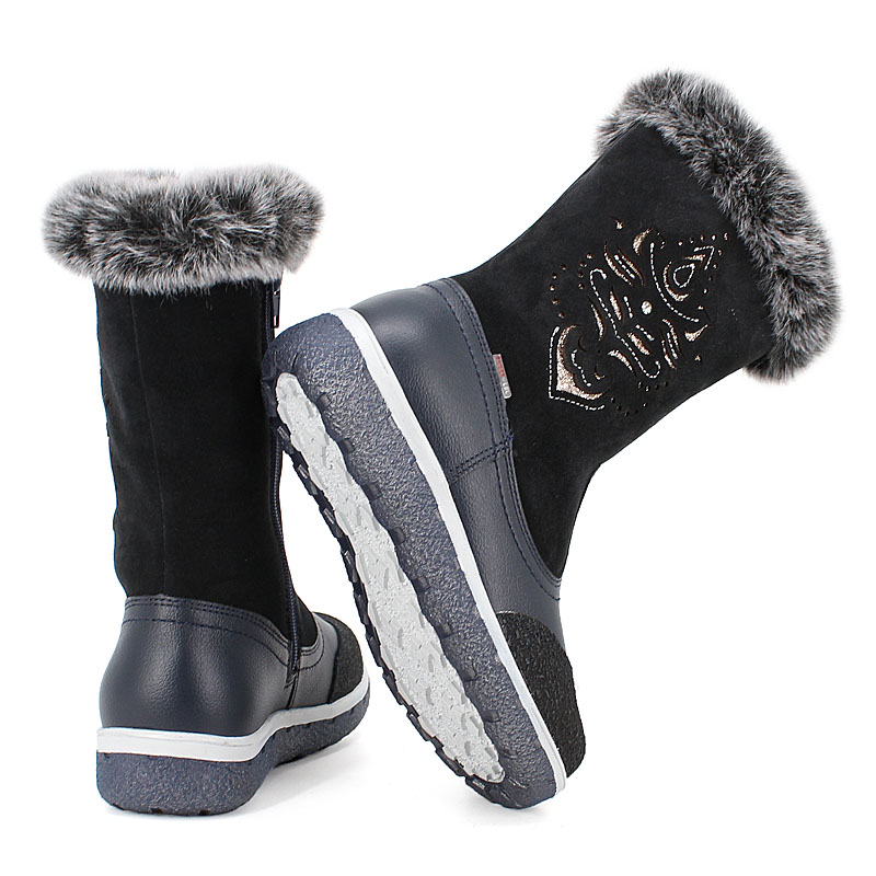 Сапожки нат.мех, артикул 1536, цвет синий купить в интернет-магазине Shoeslel с доставкой по России