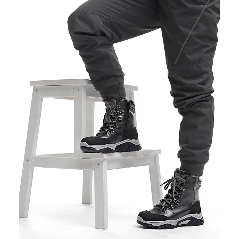 Ботинки нат.мех, артикул 1539, цвет черный купить в интернет-магазине Shoeslel с доставкой по России