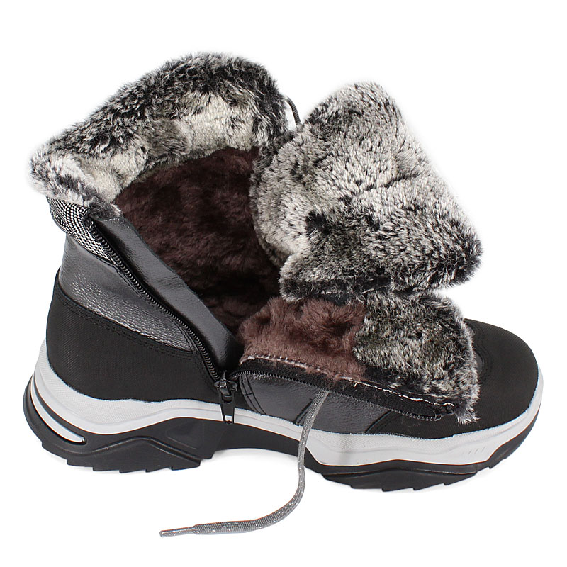 Ботинки нат.мех, артикул 1539, цвет черный купить в интернет-магазине Shoeslel с доставкой по России