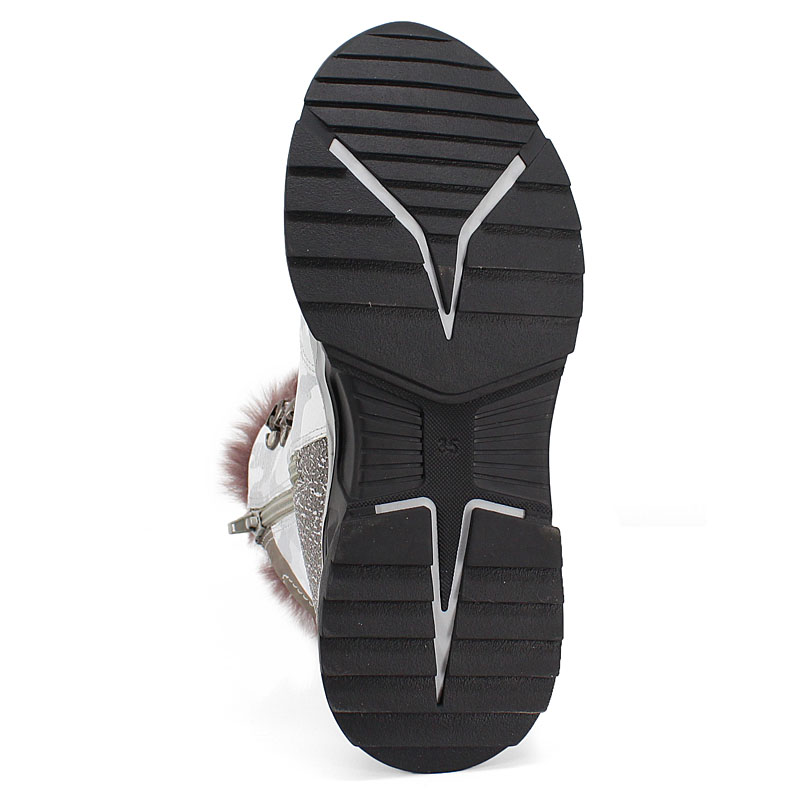 Ботинки нат.мех, артикул 1539, цвет светло-серый купить в интернет-магазине Shoeslel с доставкой по России