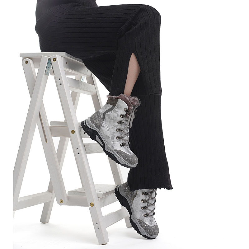 Ботинки нат.мех, артикул 1539, цвет светло-серый купить в интернет-магазине Shoeslel с доставкой по России