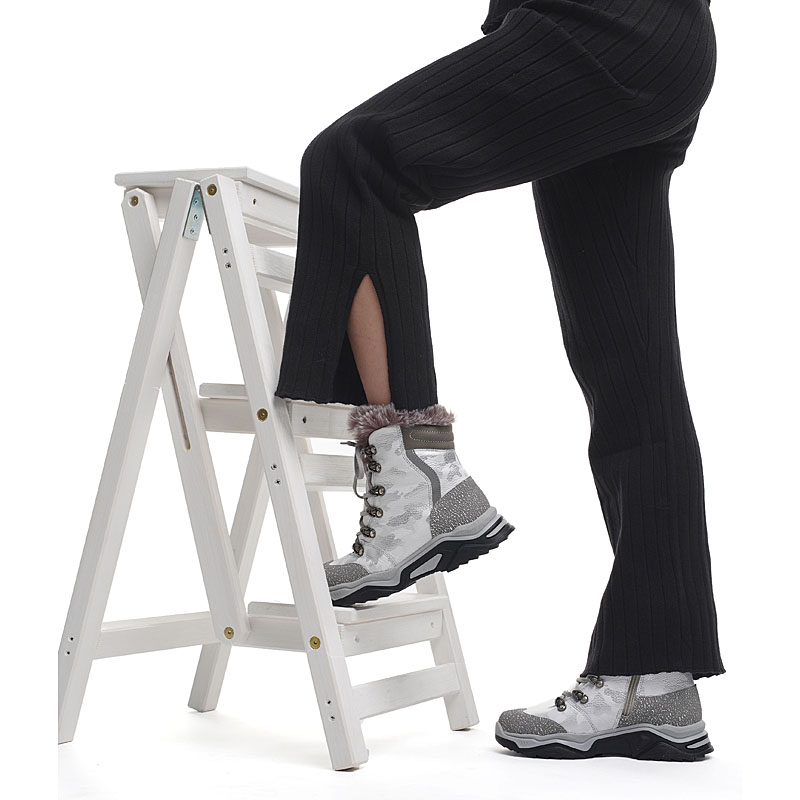 Ботинки нат.мех, артикул 1539, цвет светло-серый купить в интернет-магазине Shoeslel с доставкой по России