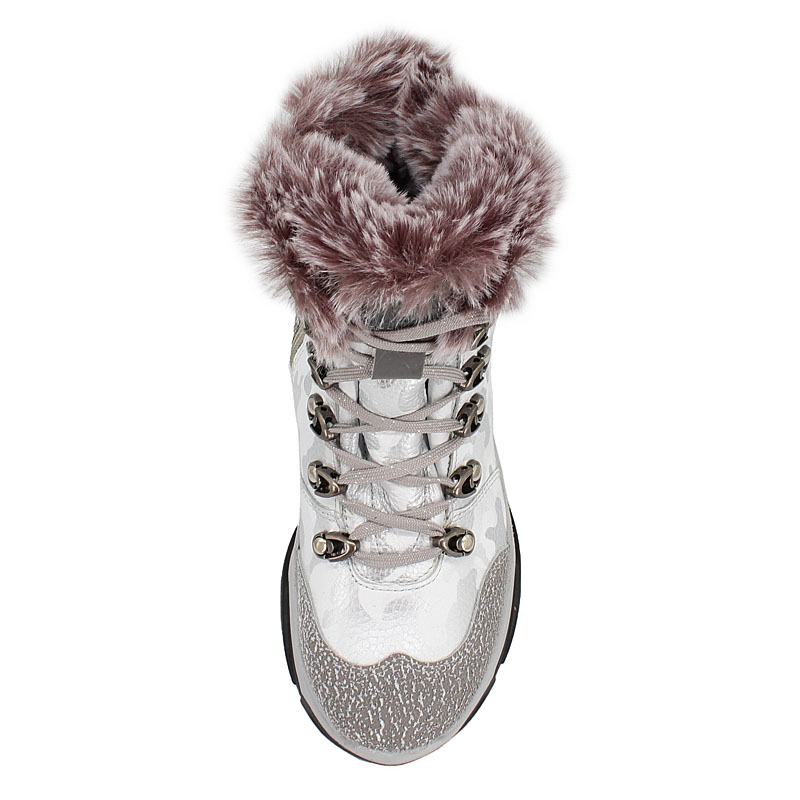 Ботинки нат.мех, артикул 1539, цвет светло-серый купить в интернет-магазине Shoeslel с доставкой по России