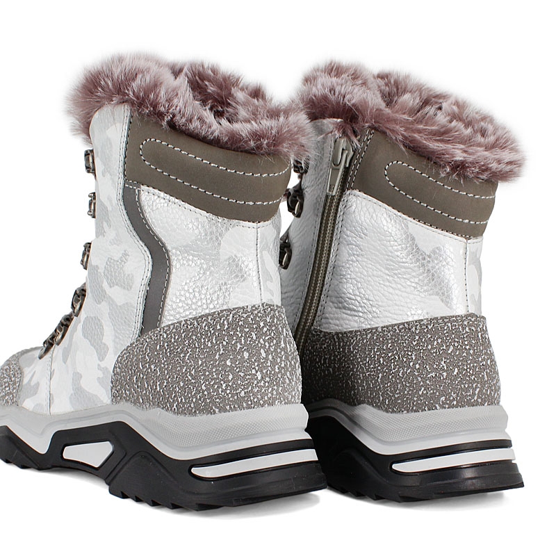 Ботинки нат.мех, артикул 1539, цвет светло-серый купить в интернет-магазине Shoeslel с доставкой по России