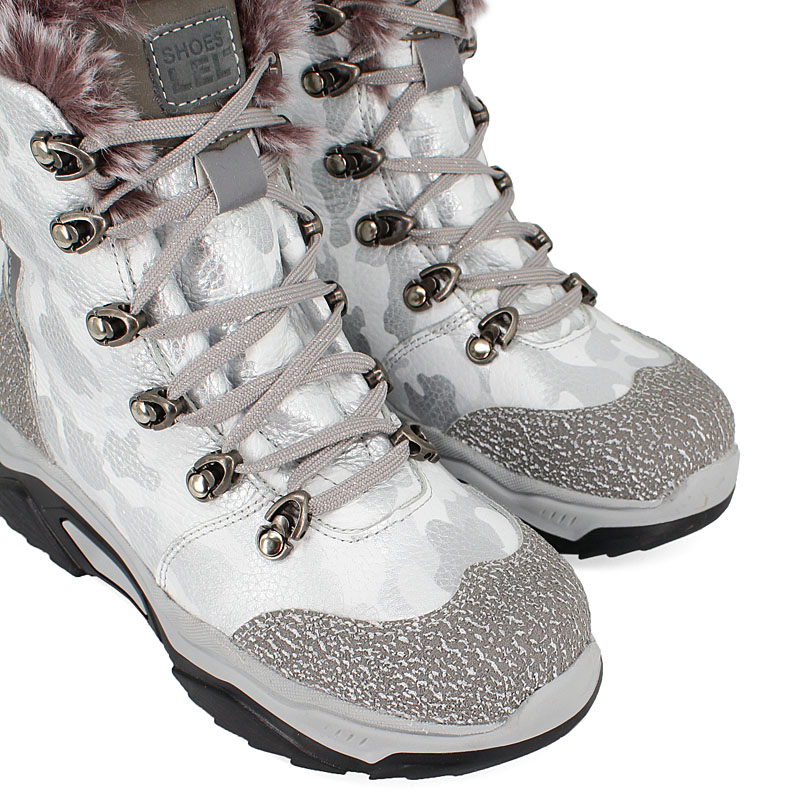 Ботинки нат.мех, артикул 1539, цвет светло-серый купить в интернет-магазине Shoeslel с доставкой по России