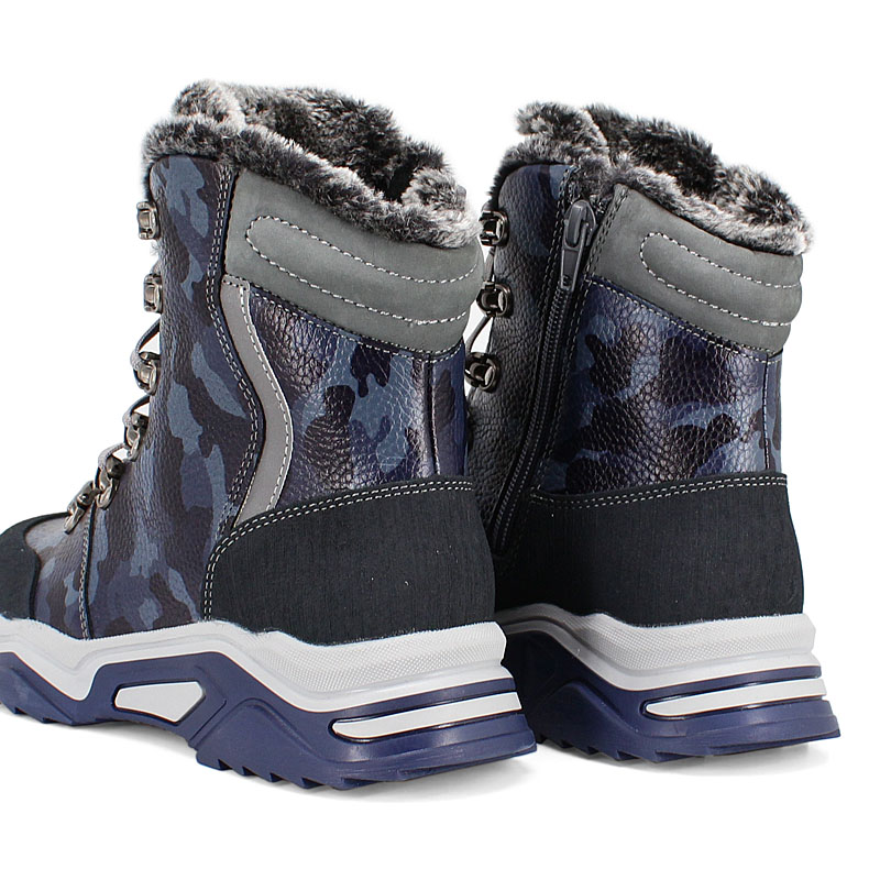 Ботинки нат.мех, артикул 1539, цвет синий купить в интернет-магазине Shoeslel с доставкой по России