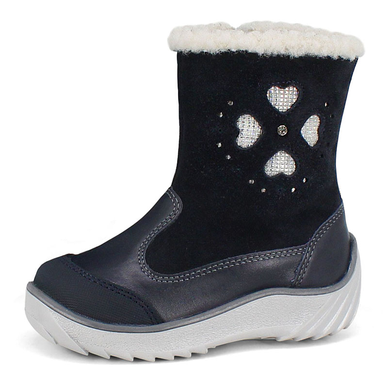 Сапожки малодетские нат.мех, артикул 1543, цвет темно-синий купить в интернет-магазине Shoeslel с доставкой по России