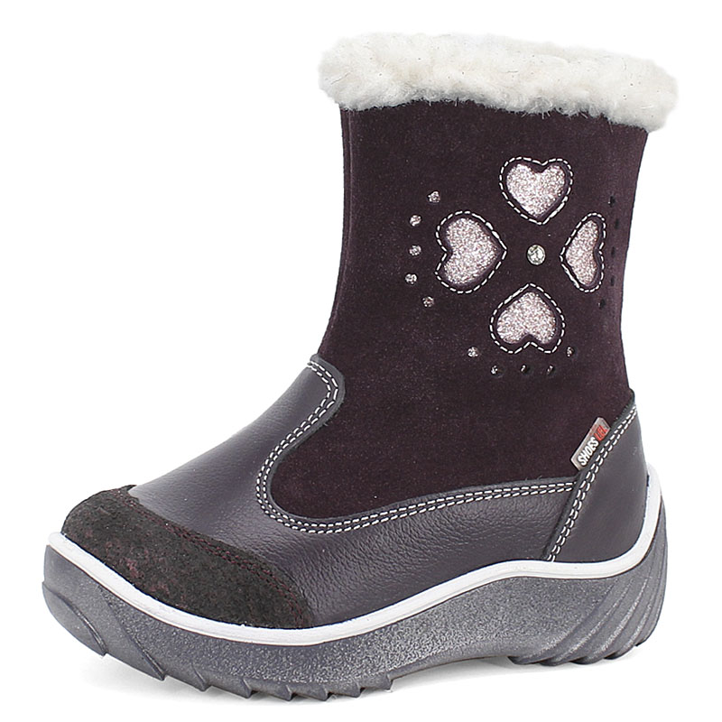 Сапожки малодетские нат.мех, артикул 1543, цвет черничный купить в интернет-магазине Shoeslel с доставкой по России