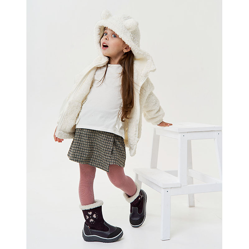 Сапожки малодетские нат.мех, артикул 1543, цвет черничный купить в интернет-магазине Shoeslel с доставкой по России