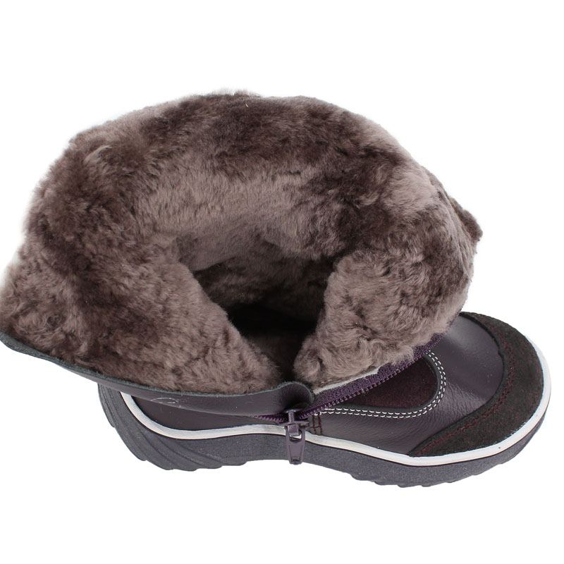 Сапожки малодетские нат.мех, артикул 1543, цвет черничный купить в интернет-магазине Shoeslel с доставкой по России