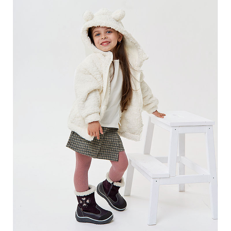 Сапожки малодетские нат.мех, артикул 1543, цвет черничный купить в интернет-магазине Shoeslel с доставкой по России