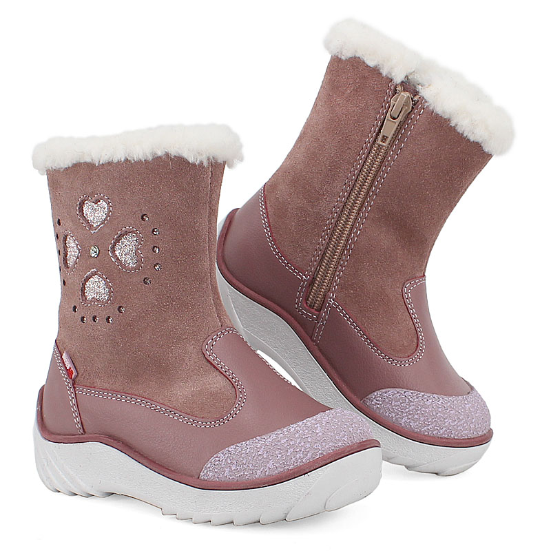 Сапожки малодетские нат.мех, артикул 1543, цвет лавандовый купить в интернет-магазине Shoeslel с доставкой по России