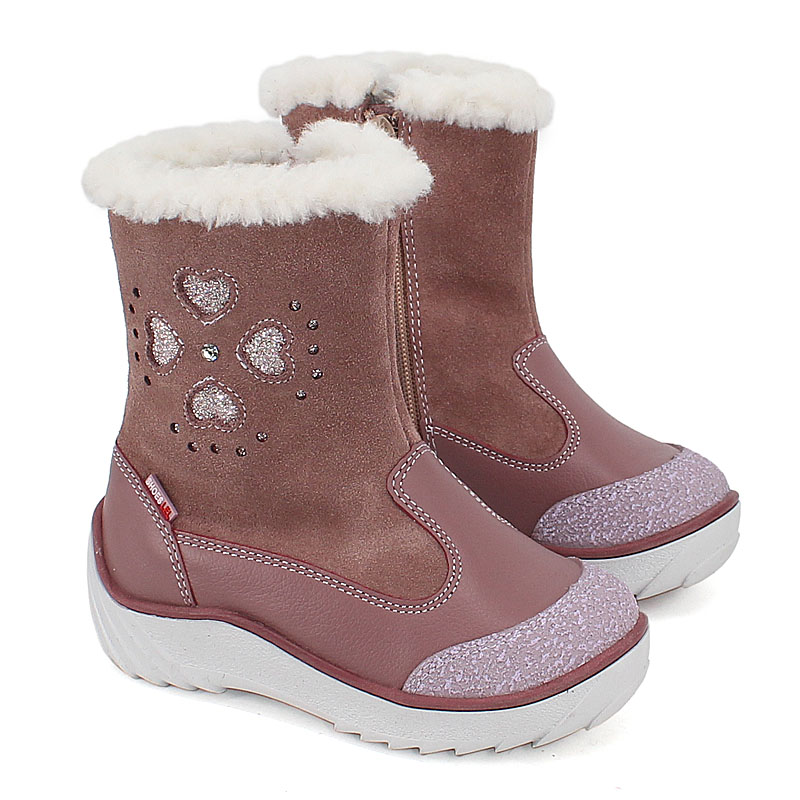 Сапожки малодетские нат.мех, артикул 1543, цвет лавандовый купить в интернет-магазине Shoeslel с доставкой по России