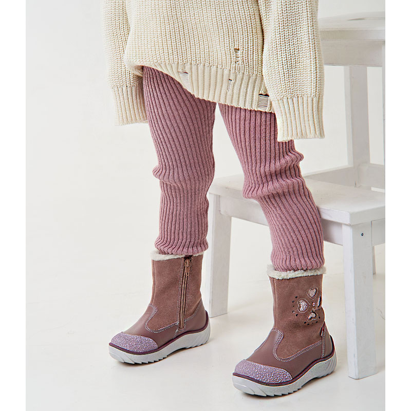 Сапожки малодетские нат.мех, артикул 1543, цвет лавандовый купить в интернет-магазине Shoeslel с доставкой по России